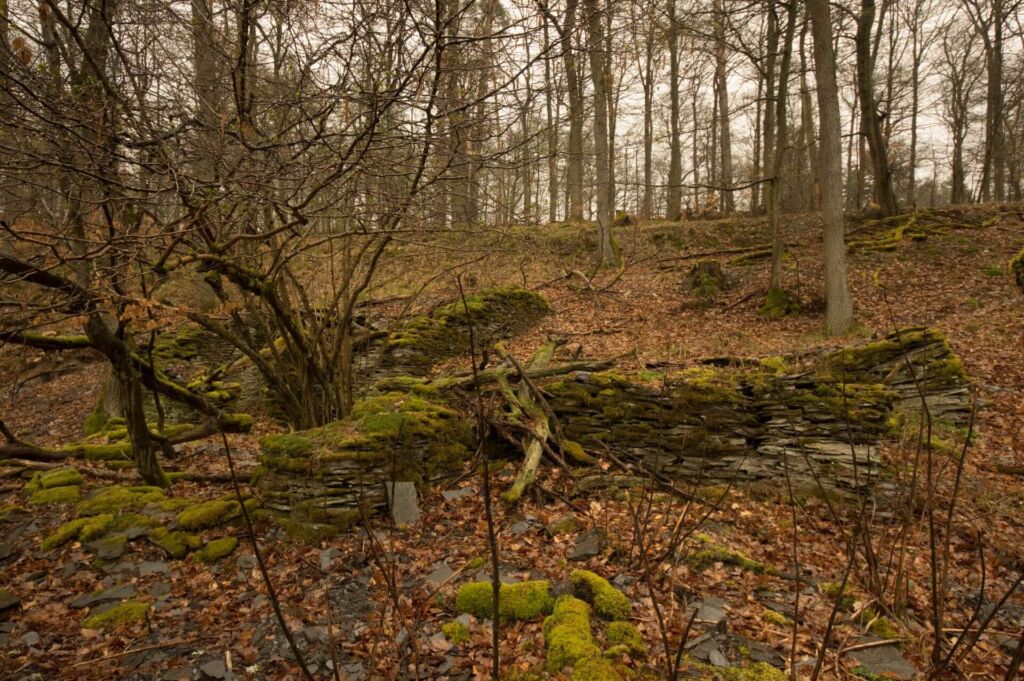 Grundmauern der ehemaligen Grubengebäude