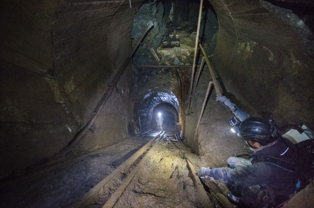 004_bremsberg Blick aus der 100 m Sohle nach unten in den Schrägschacht