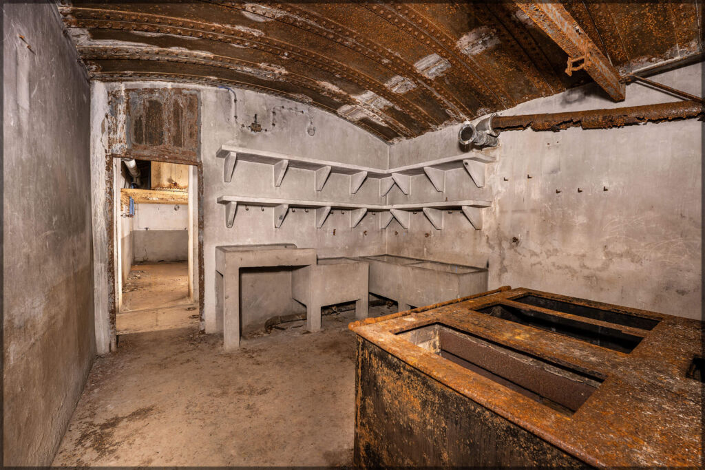 Die ehemalige Küche in der Abri Koenigsbruck der Maginot-Linie.